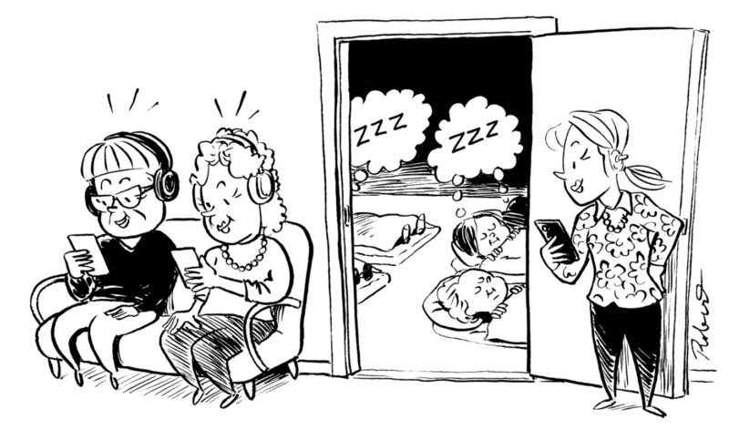 Piirroskuva: Lähihoitajat osallistuvat SuPerin NukkariVarttiin lasten lepohetken aikana