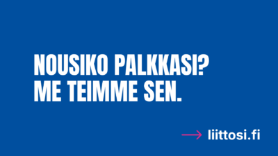 Nousiko palkkasi? Me teimme sen. -teksti SuPerin väreissä.