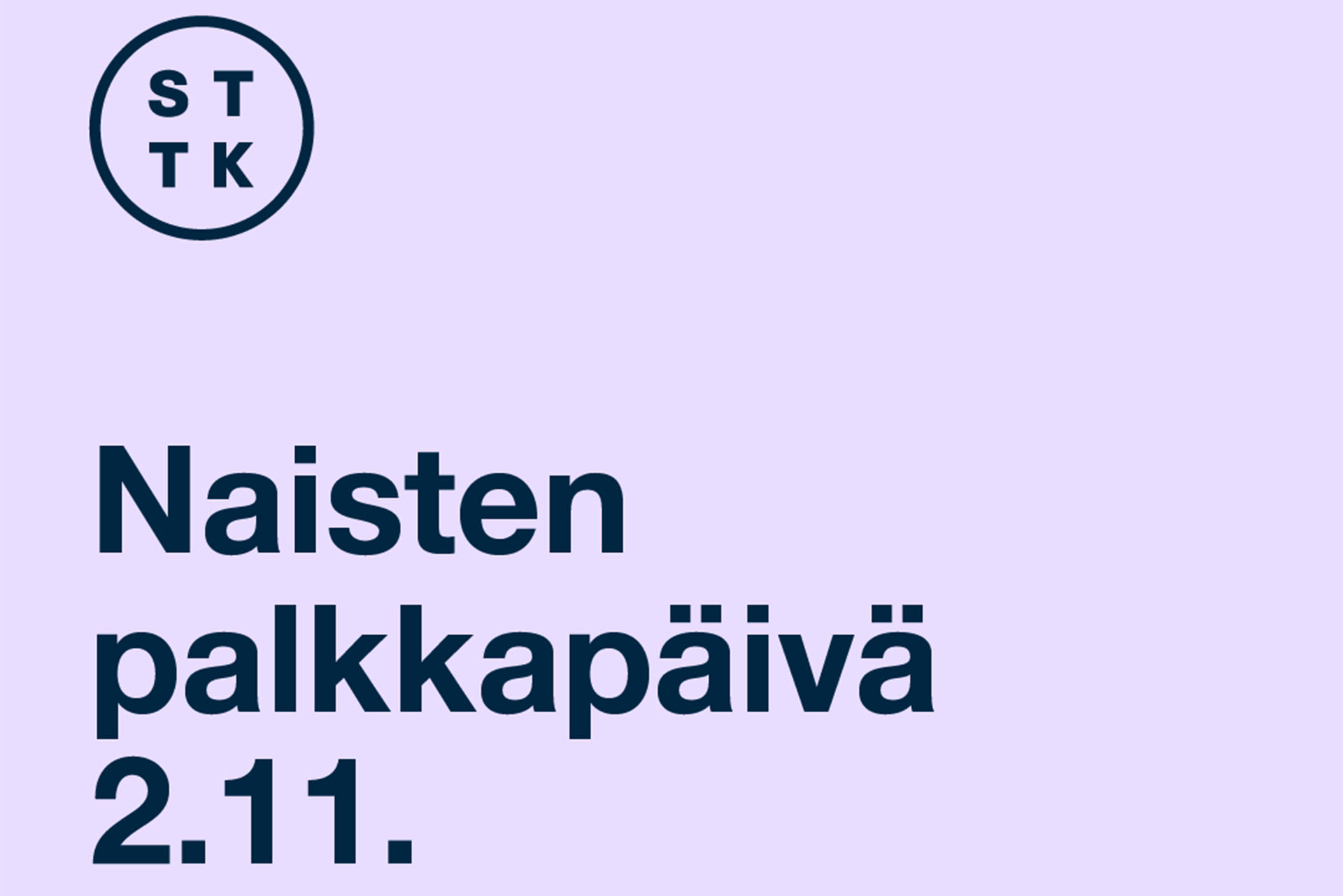 Naisten palkkapäivä on tänä vuonna 2.11.